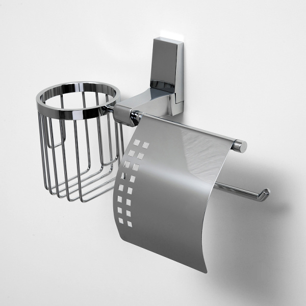 Держатель туалетной бумаги и освежителя воздуха WasserKRAFT Lopau K-6059 с крышкой, цвет хром