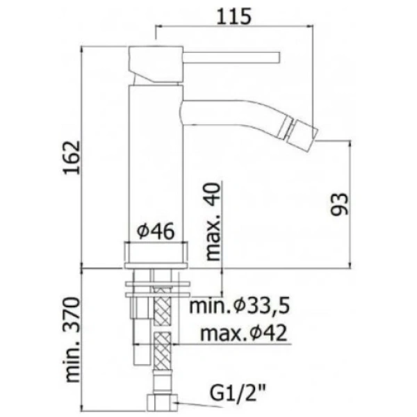 смеситель paffoni light ligx131cr для биде, без донного клапана, хром