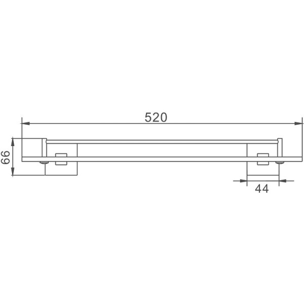 Стеклянная полка Haiba HB8607 цвет хром