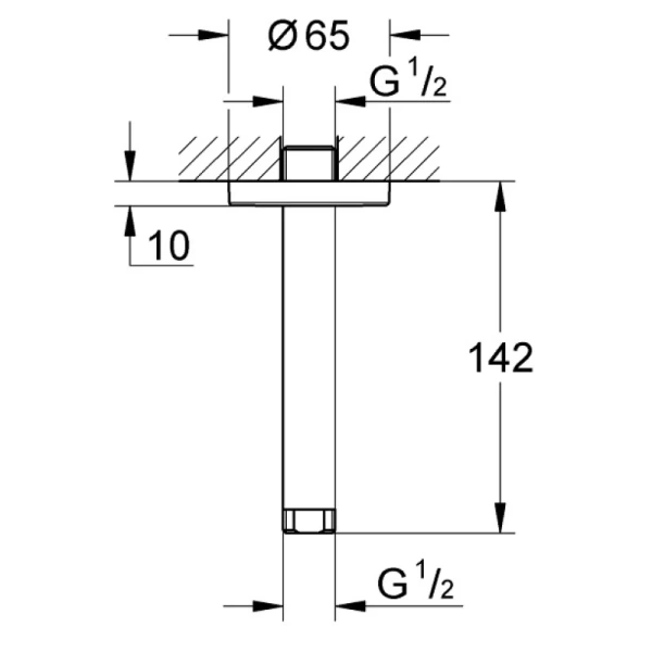 потолочный кронштейн 142 мм grohe rainshower 28724000