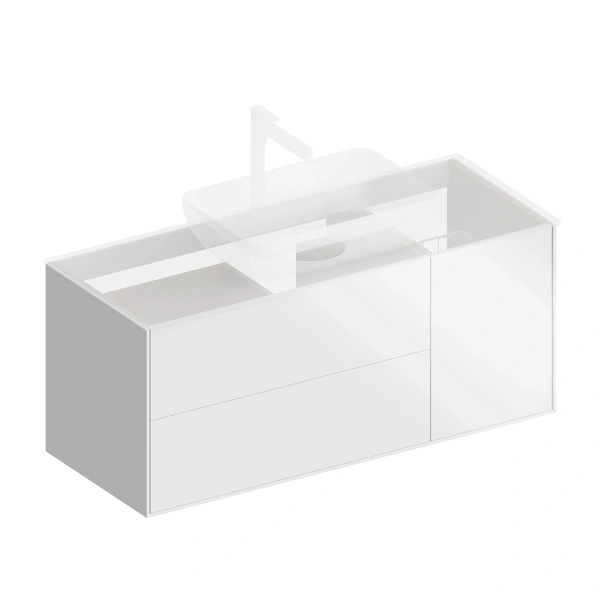 тумба под раковину kerama marazzi plaza modern plb.m.120.3\wht.v 120 подвесная, белый