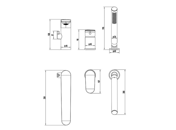 смеситель на борт ванны aquatek ника aq1848cr цвет хром