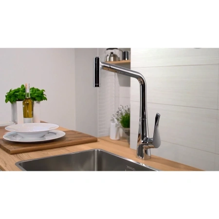 смеситель для кухни hansgrohe metris m71 14820000, хром