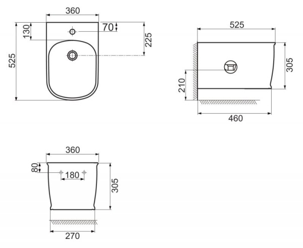 биде подвесное belbagno prado bb10150bh белое