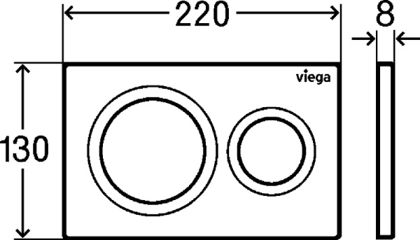 клавиша смыва viega prevista visign for style 20 8610.1 796389 цвет черная матовая