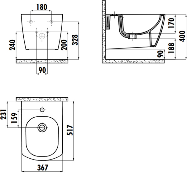 биде подвесное creavit eg510