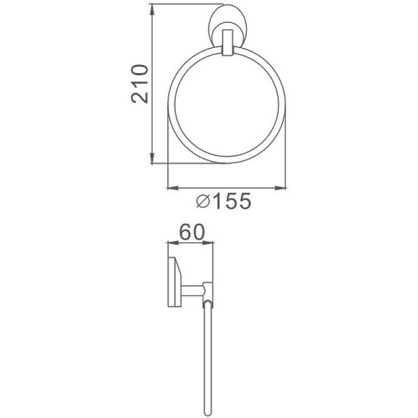 Кольцо для полотенец Haiba HB1604 цвет хром