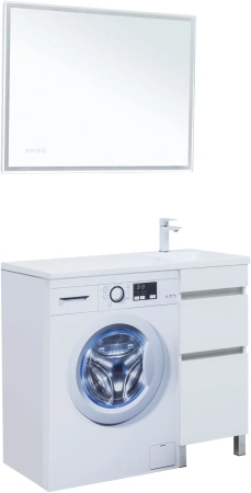 тумба под раковину aquanet вега 00329122 100.5x48 см, белый глянец