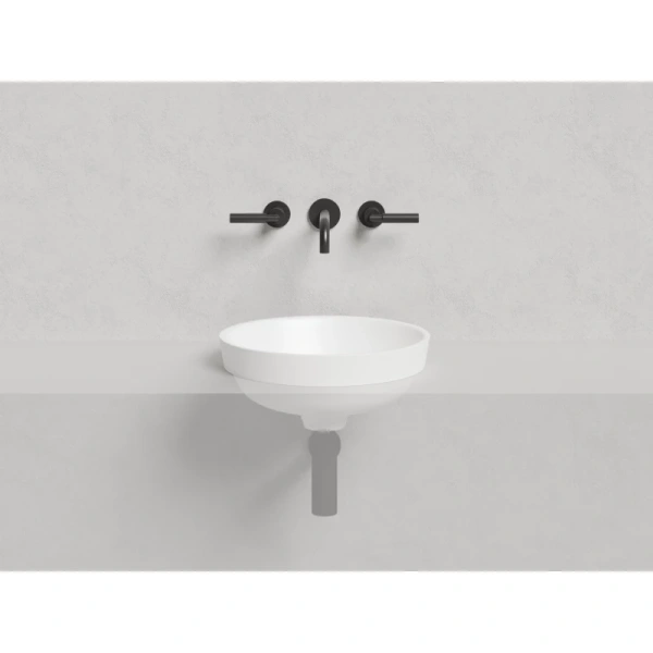 раковина salini marea 03 1802203m полувстраиваемая, ø41.5 см, из искусственного камня s-stone, белая матовый