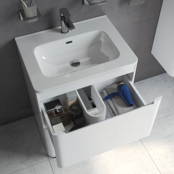 тумба с раковиной iddis edifice белая, 60 см edi60wfi95k