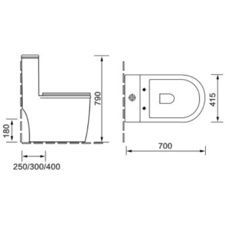 унитаз-компакт безободковый с сиденьем микролифт santiline sl-5019mb