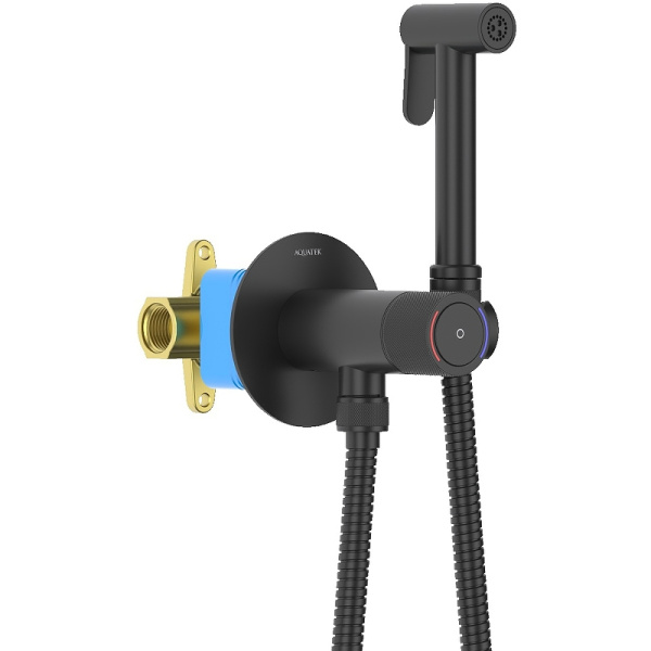 гигиенический душ со смесителем aquatek бетта aq1023mb черный матовый