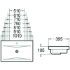 раковина santiline sl-2101 (90) полувстраемая, 91x39.5 см, белая