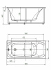 акриловая ванна aquatek альфа 150x70 alf150-0000025 без гидромассажа с фронтальной панелью с каркасом (вклеенный) со слив-переливом (слева)