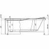 фронтальная панель для ванны aquanet west new/nord new/light/corsica/medea 150 242163 черная глянцевая