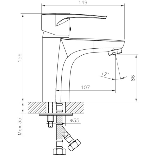 смеситель для раковины decoroom dr70 (dr70011)