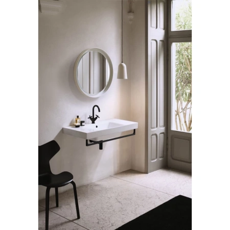 раковина gsi nubes 9651111 подвесная/накладная, 100x50 см, bianco lucido (белый глянец)