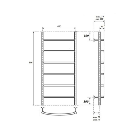 полотенцесушитель водяной point pn04148 п6 400x800 цвет хром