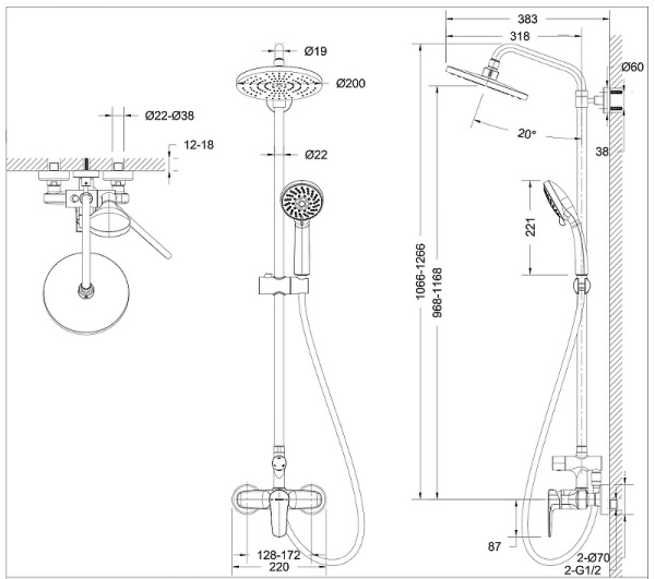 душевая штанга bravat f9173218cp-a-eng