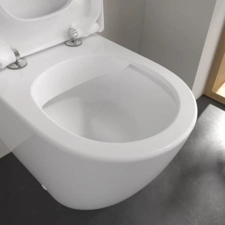 унитаз приставной villeroy&boch subway 2.0 5602r0r1 без сиденья, с покрытием ceramicplus, цвет альпийский белый
