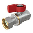 Кран шаровой 1/2"F x 1/2"гайка - красн. рук., с вн. резьбой для котлов и счетчиков