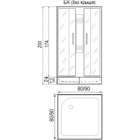 душевая кабина river quadro 90x90x26 мт б/к 10000001453 профиль матовый хром задняя стенка белая