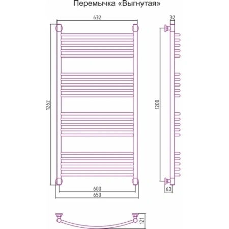 водяной полотенцесушитель сунержа богема+ 1200х600 хром