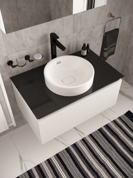 смеситель vitra flow soft a4301036exp для раковины, матовый черный