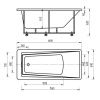 акриловая ванна aquatek либра 170х70 lib170-0000006 без гидромассажа без панелей с каркасом (разборный) со слив-переливом