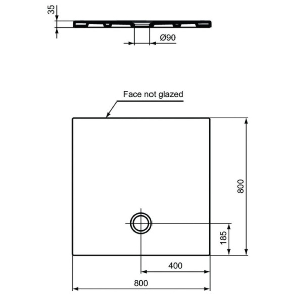 душевой поддон 80x80 см ideal standard t2553yk strada