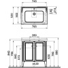 тумба с раковиной vitra valarte 75 62154 серая матовая