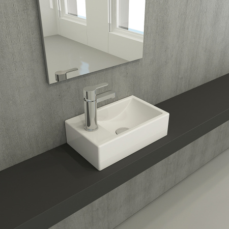 раковина накладная bocchi milano 37 l 1418-001-0126 белая