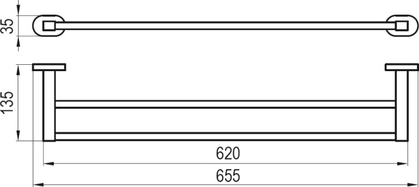 Полотенцедержатель 66 см Ravak Chrome CR 320.00 X07P193