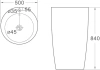 раковина напольная 49x49 см santiline sl-4004mb