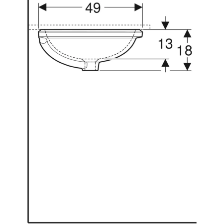 раковина встраиваемая 61 см geberit variform 500.756.01.2