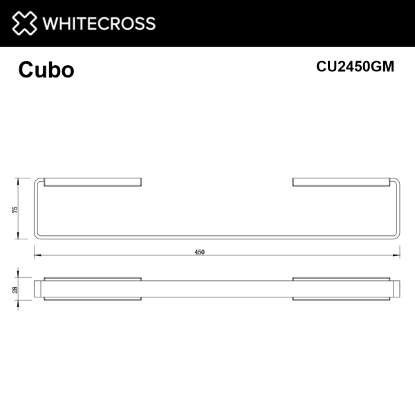Полотенцедержатель 45 см Cubo CU2450GM оружейная сталь