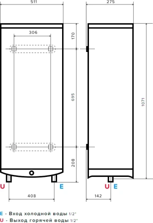 накопительный водонагреватель ariston abs vls pro inox r 3700687 электрический, 80л