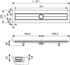 душевой лоток tece tecedrainline 600800 80 см, прямой, без крышки, с гидроизоляцией seal system, цвет серебристый металлик