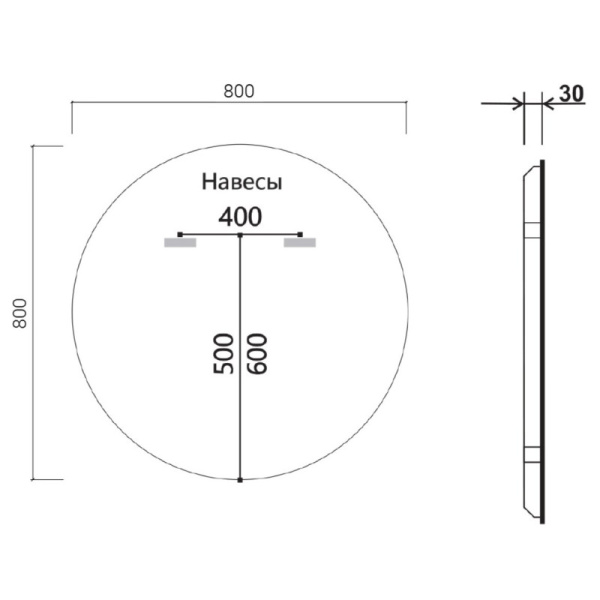 зеркало 80х80 см vincea vlm-3de800-2