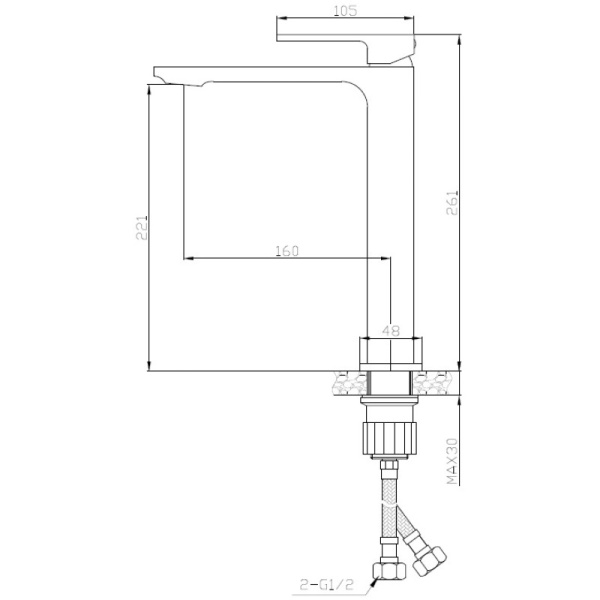 смеситель для раковины orange lutz m04-121cr хром