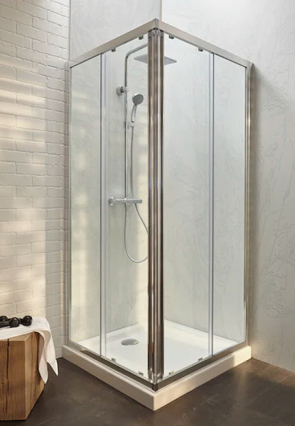 душевой уголок jacob delafon serenity 90x90 e14a90-ga профиль хром стекло прозрачное 454384
