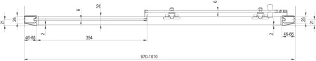 дверь для душевой кабины в нишу ravak blix bldp2-100 0pva0100z1 transparent, профиль белый