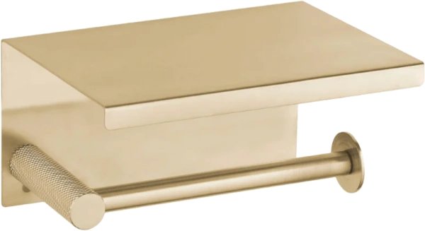 Держатель туалетной бумаги Boheme Uno 10971-MG matt gold с полкой для телефона