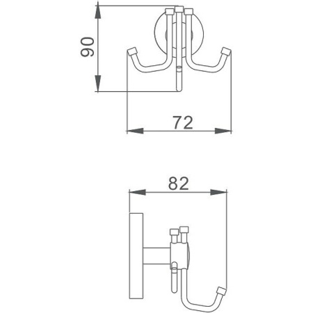 тройной крючок haiba hb1705-3 цвет хром