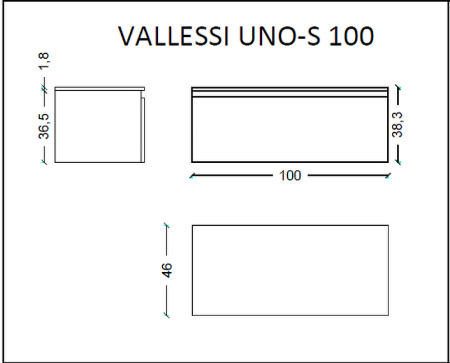 тумба boheme armadi art vallessi uno-s 100 897-100-a mat подвесная антрацит матовый