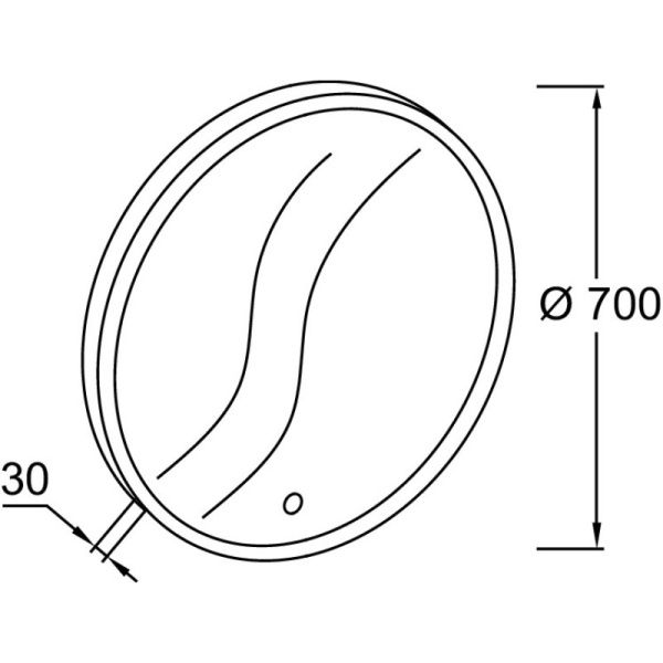 зеркало jacob delafon eb1436-nf ø70 см, с подсветкой с ик-сенсором