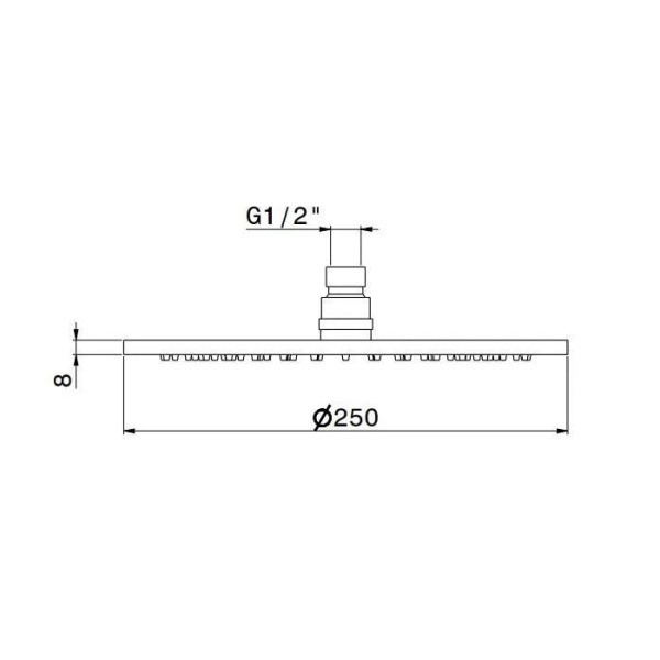 Верхний душ 25 см Kerama Marazzi Ole 27747KM.M0.071, настенный/потолочный, тропический дождь, цвет: золотой атласный