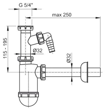 сифон для раковины alcaplast a430p