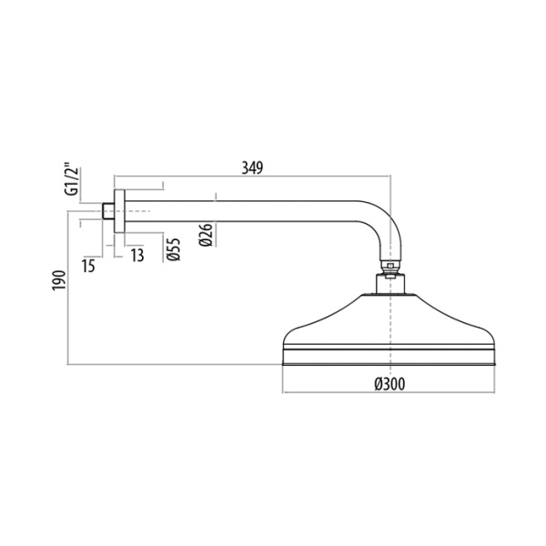 верхний душ gattoni programma doccia sfpcl30d0 d=300mm, цвет золото 24к