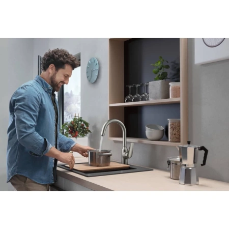 смеситель для кухни hansgrohe focus m42 71802800, сталь